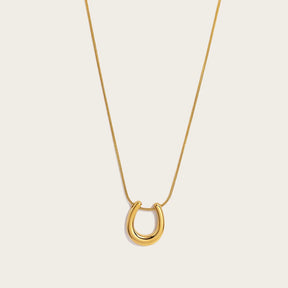 YACHAN Novo Em U-Shaped Colar De Pingente De Aço Inoxidável para As Mulheres 18K Banhado A Ouro Cadeias De Cobra Impermeável Trendy Jewelry