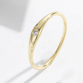 Prata esterlina 925 anéis finos para mulheres, jóias simples da moda, anéis de dedo simples de zircão, jóias banhadas a ouro