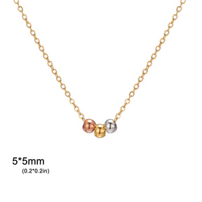 Skyrim três contas colar de aço inoxidável cor ouro minimalista feminino gargantilha pescoço correntes na moda jóias presente atacado