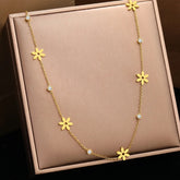 Colar Flores Com Zircônia