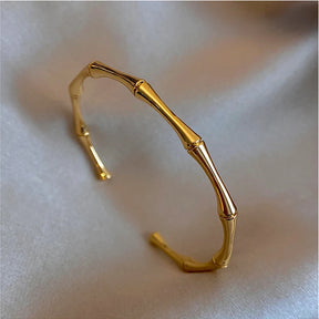 Aço inoxidável cor de ouro bambu conjunta pulseiras 2023 tendência pulseira para mulheres masculino festa romântica presente moda jóias