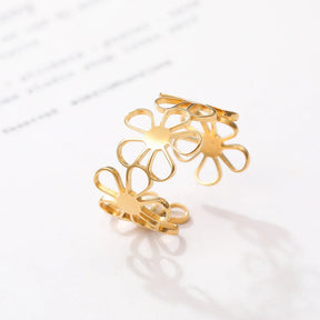 Anel Feminino Ajustável Flores Delicadas