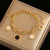 Pulseira Feminina Dourada Dupla