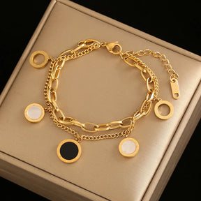 Pulseira Feminina Dourada Dupla