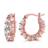 Huitan brincos de argola cz de cristal pavimentado completo para mulheres acessórios deslumbrantes festa de casamento delicado presente de aniversário joias de declaração
