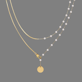 Colar Duplo Pérolas Delicadas 18K