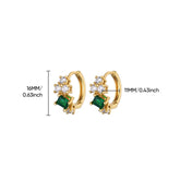 Brincos de trevo de cristal para mulheres, brincos de argola de zircônia verde, luxo feminino, designer de joias, presente de festa, frete grátis