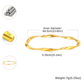 Pulseira mobius de aço inoxidável com brilho completo, para mulheres, meninas, cor dourada, minimalista, moda, pulseiras torcidas, joias, presentes