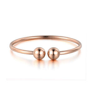 Lokaer aço inoxidável bola dupla aberta manguito pulseiras & pulseiras na moda festa pulseira jóias para mulher frete grátis b18027
