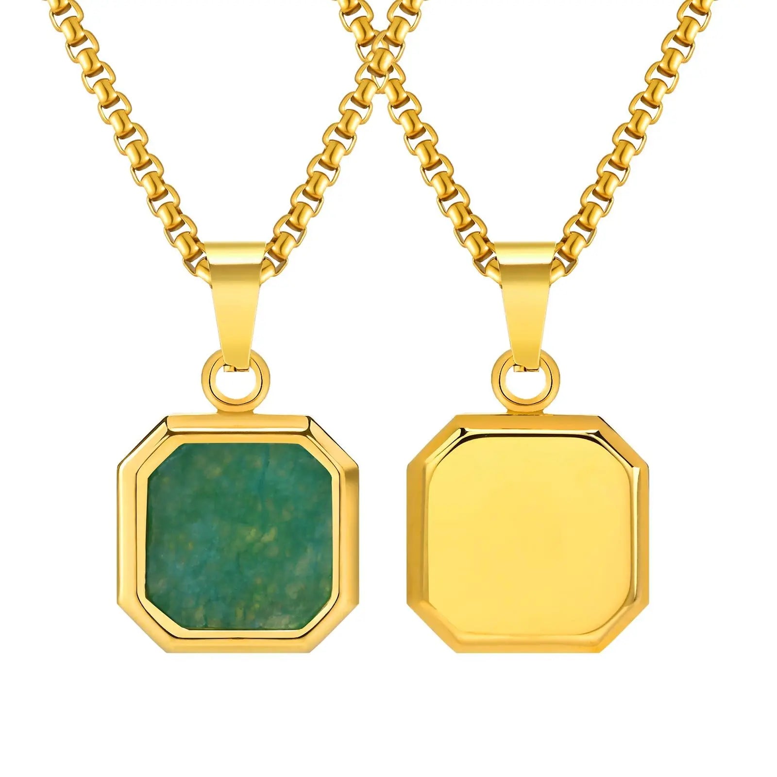 Colar Quadrangular de Esmeralda