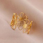Anel Feminino Ajustável Flores Delicadas