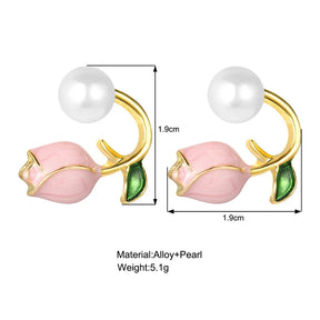 Brinco Feminino Rosa Perolada