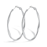 Brincos de argola Twist Circle para mulheres, brinco de argola Mobius Huggies de aço inoxidável, deslustrados e sem níquel