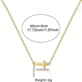 Dgiddk colar com pingente de cruz vintage, delicado, de aço inoxidável, moda simples, fé para mulheres, joias diárias com
