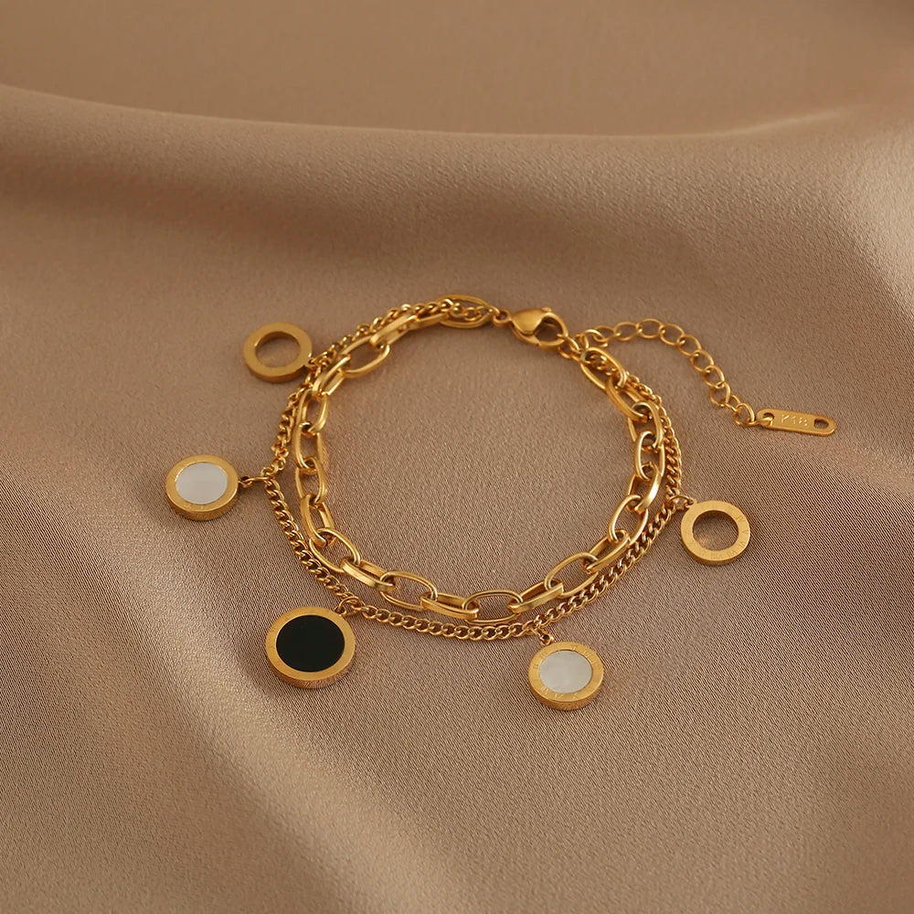 Pulseira Feminina Dourada Dupla