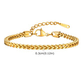 Vnox pulseira quadrada para mulheres meninas pulseira de ligação de corrente de aço inoxidável pulseira clássica joias tendência com corrente extensível de 3cm