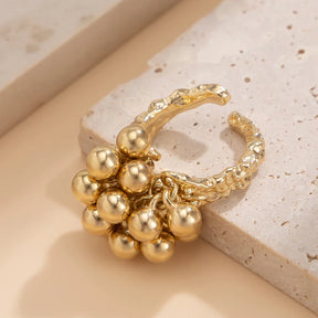 Anel Feminino Ajustável Bolinhas Luxuosas