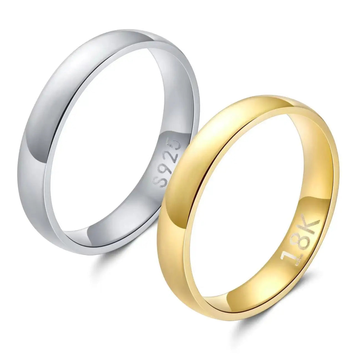 Anel banhado a ouro cor moda feminina simples casal anel de casamento joia de noivado presente