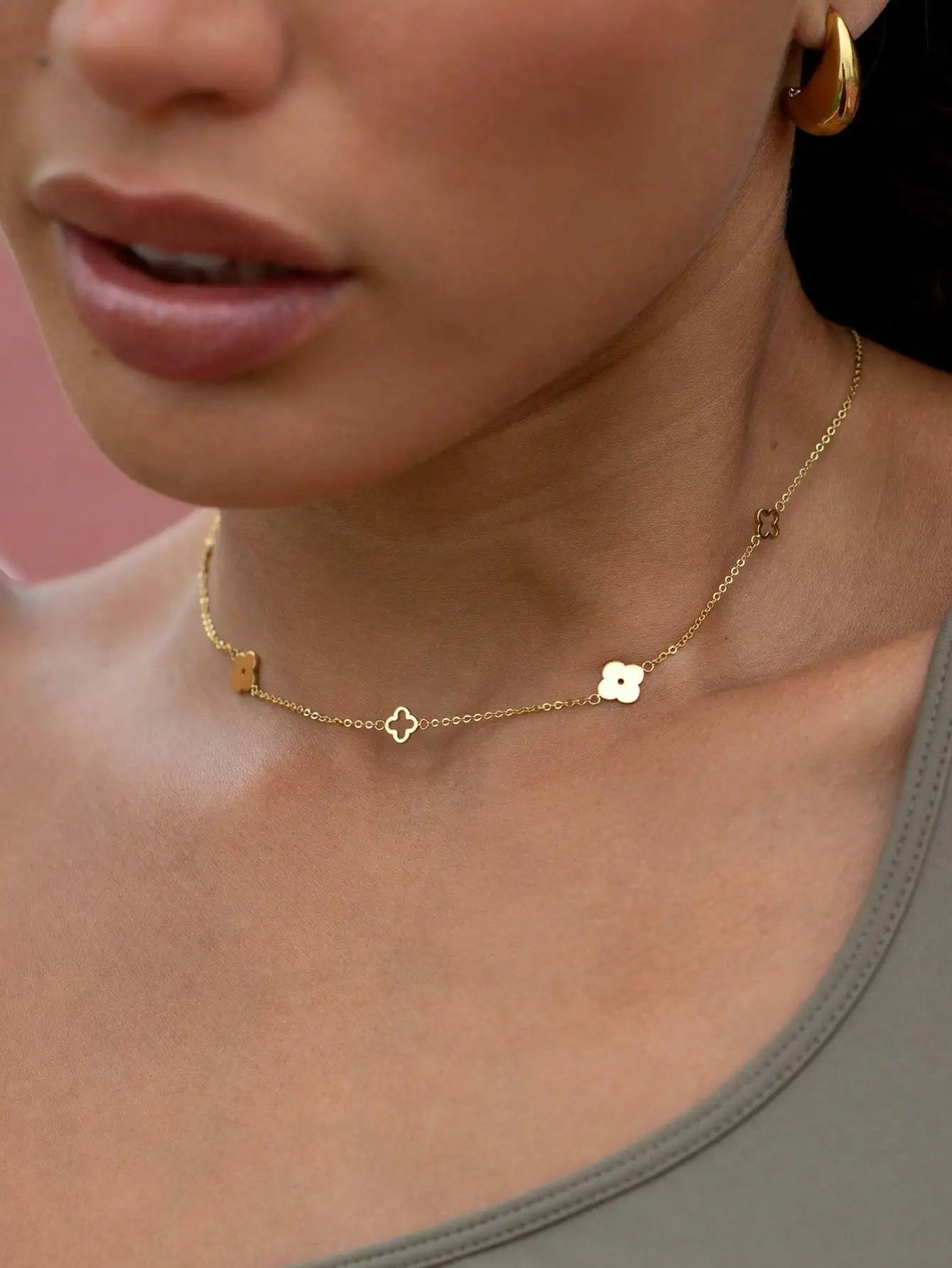 Colar Banhado a Ouro Feminino