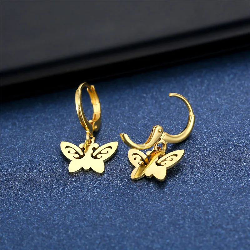 Brinco Feminino Argola Borboleta Delicada